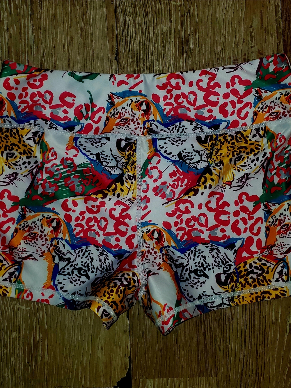 Women's Multicolor Leapord & Leapord Print Swim/Active Shorts